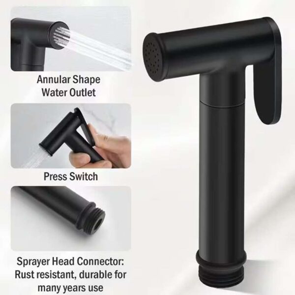 Single-Handle Bidet Faucet with Handle Wall Mount Bidet Sprayer for Toilet with Rough-In Valve in Matte Black